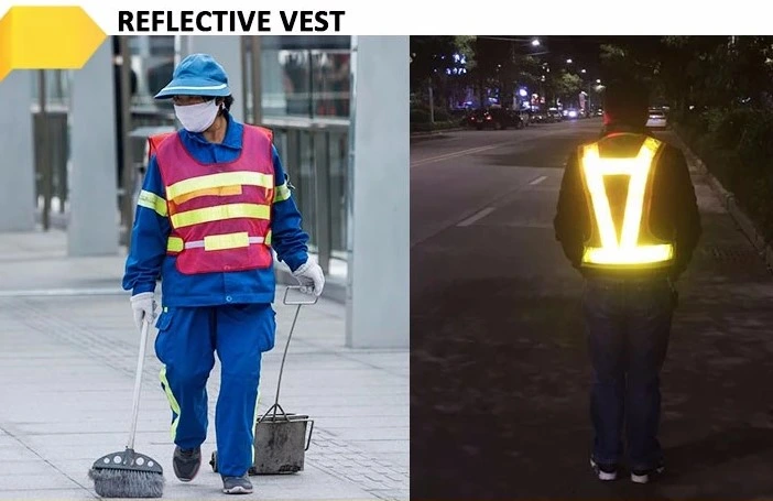 Hi Viz Polyester Flashing LED Light Traffic Safety Clothing Vest for Night Running