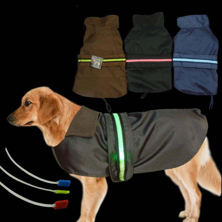 Waterproof Raincoat Safety LED Night Pet Clothes LED Dog Jacket