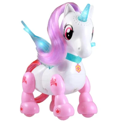 Intelligent Unicorn Toy Glitter Glowing Horn and Wings Interactive Bo Pony Unicorns Toy with Sound for Kids