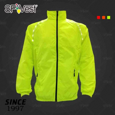 USB Charge Battery LED Sport Waterproof Men′s Cycling Light up Windbreaker Jacket LED Reflective Jacket for Night Bicycle